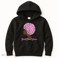 Breast Cancer Warrior Flower Afro Kids Hoodie thumb 0