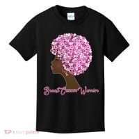 Breast Cancer Warrior Flower Afro Kids T-Shirt thumb 0