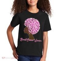 Breast Cancer Warrior Flower Afro Kids T-Shirt thumb 2