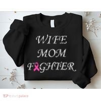Breast Cancer Wife Mom Fighter Sweatshirt thumb 2