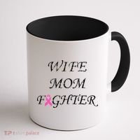 Breast Cancer Wife Mom Fighter Coffee Mug thumb 1