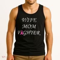 Breast Cancer Wife Mom Fighter Tank Top thumb 3