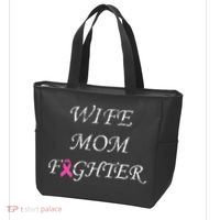Breast Cancer Wife Mom Fighter Tote Bag thumb 3