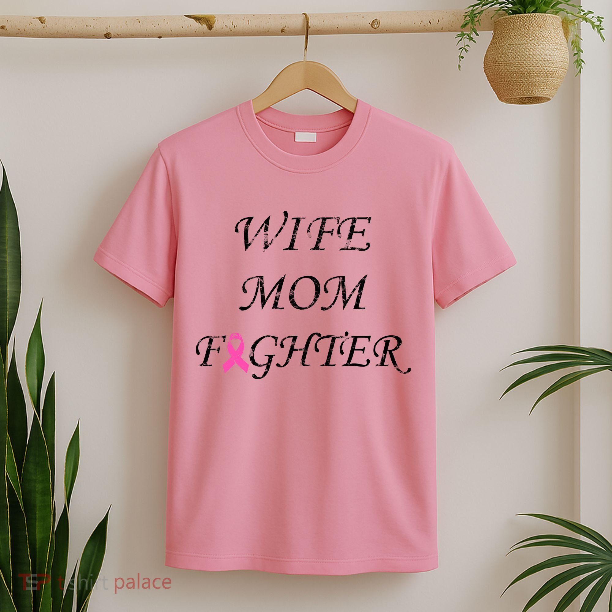 Breast Cancer Wife Mom Fighter T-Shirt