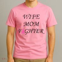 Breast Cancer Wife Mom Fighter T-Shirt thumb 3