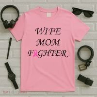 Breast Cancer Wife Mom Fighter T-Shirt thumb 5
