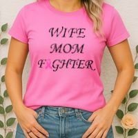 Breast Cancer Wife Mom Fighter Women's T-Shirt thumb 2