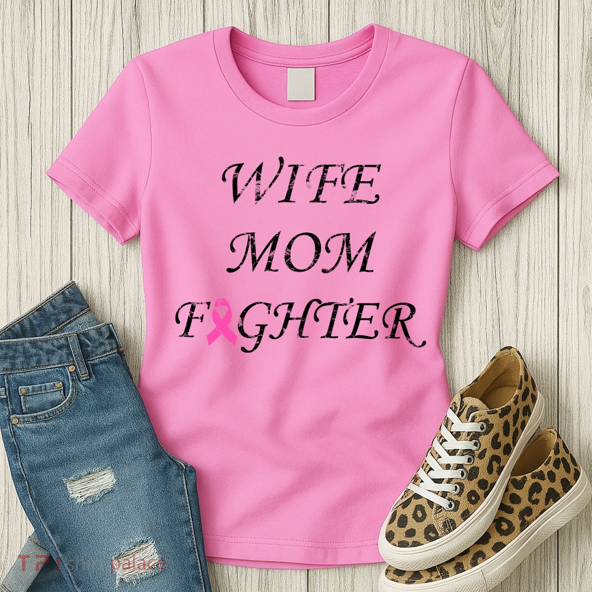 Breast Cancer Wife Mom Fighter Women's T-Shirt