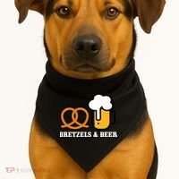 Bretzels And Beer Funny Oktoberfest USA-Made Doggie Bandana thumb 1