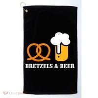 Bretzels And Beer Funny Oktoberfest Golf Towel thumb 0