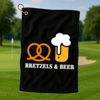 Bretzels And Beer Funny Oktoberfest Golf Towel thumb 1