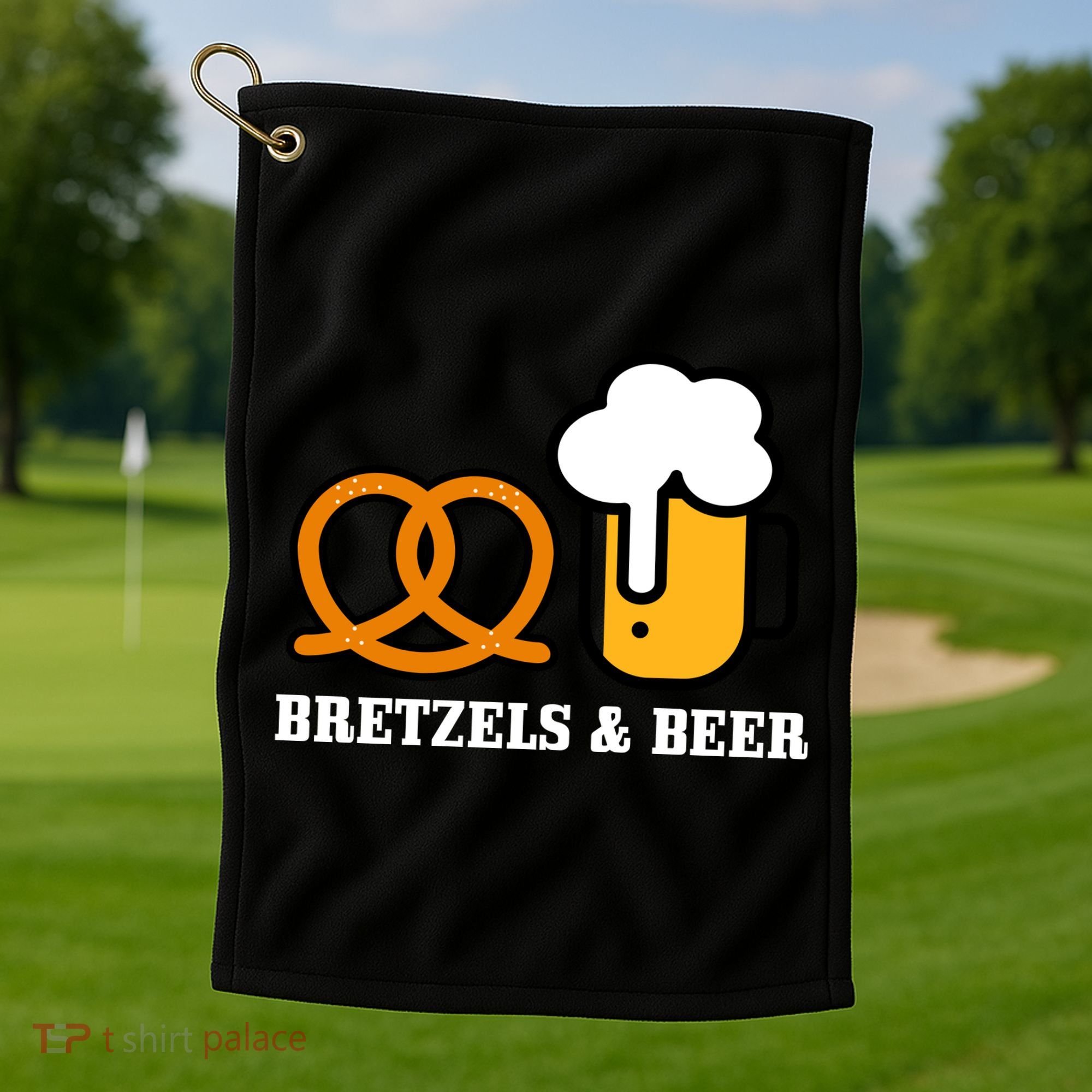 Bretzels And Beer Funny Oktoberfest Golf Towel