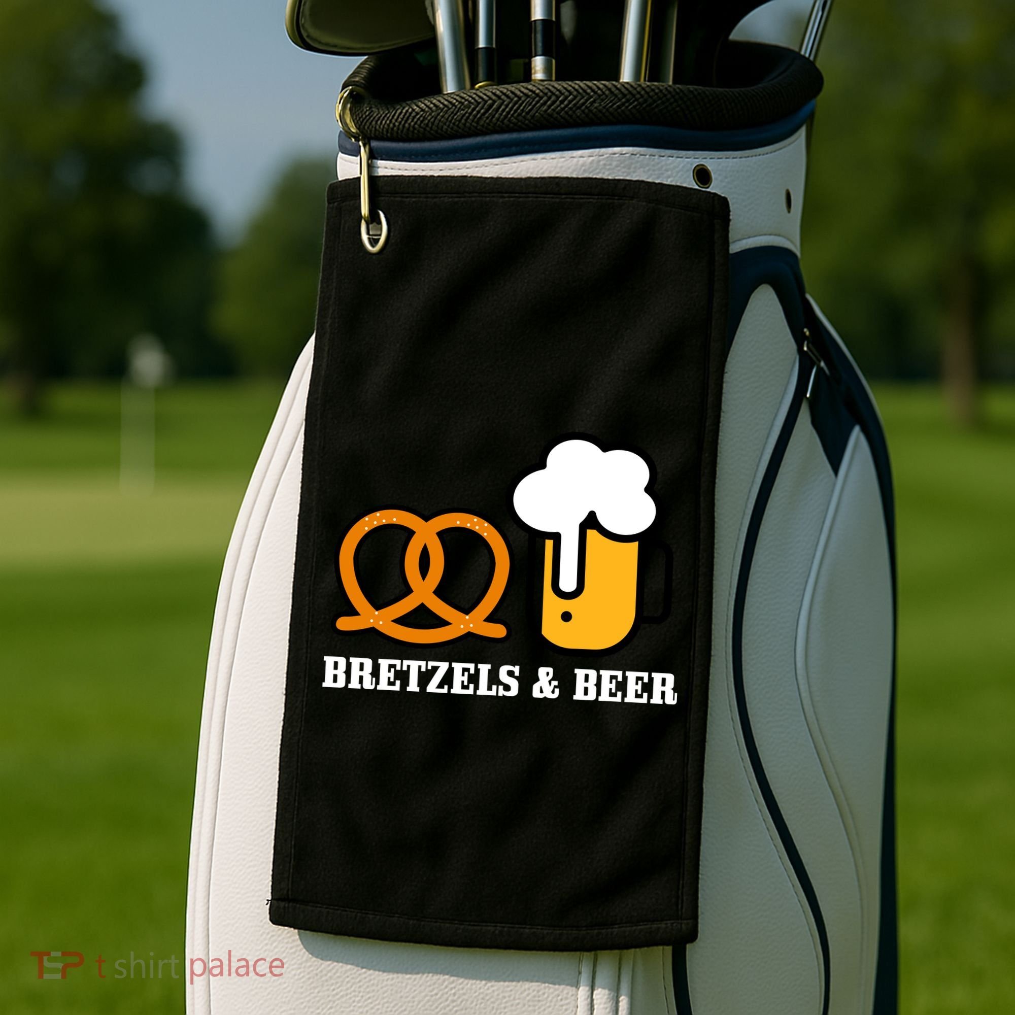 Bretzels And Beer Funny Oktoberfest Golf Towel