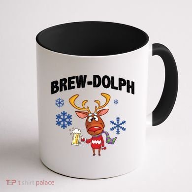 Brew-Dolph Christmas Reindeer Coffee Mug back