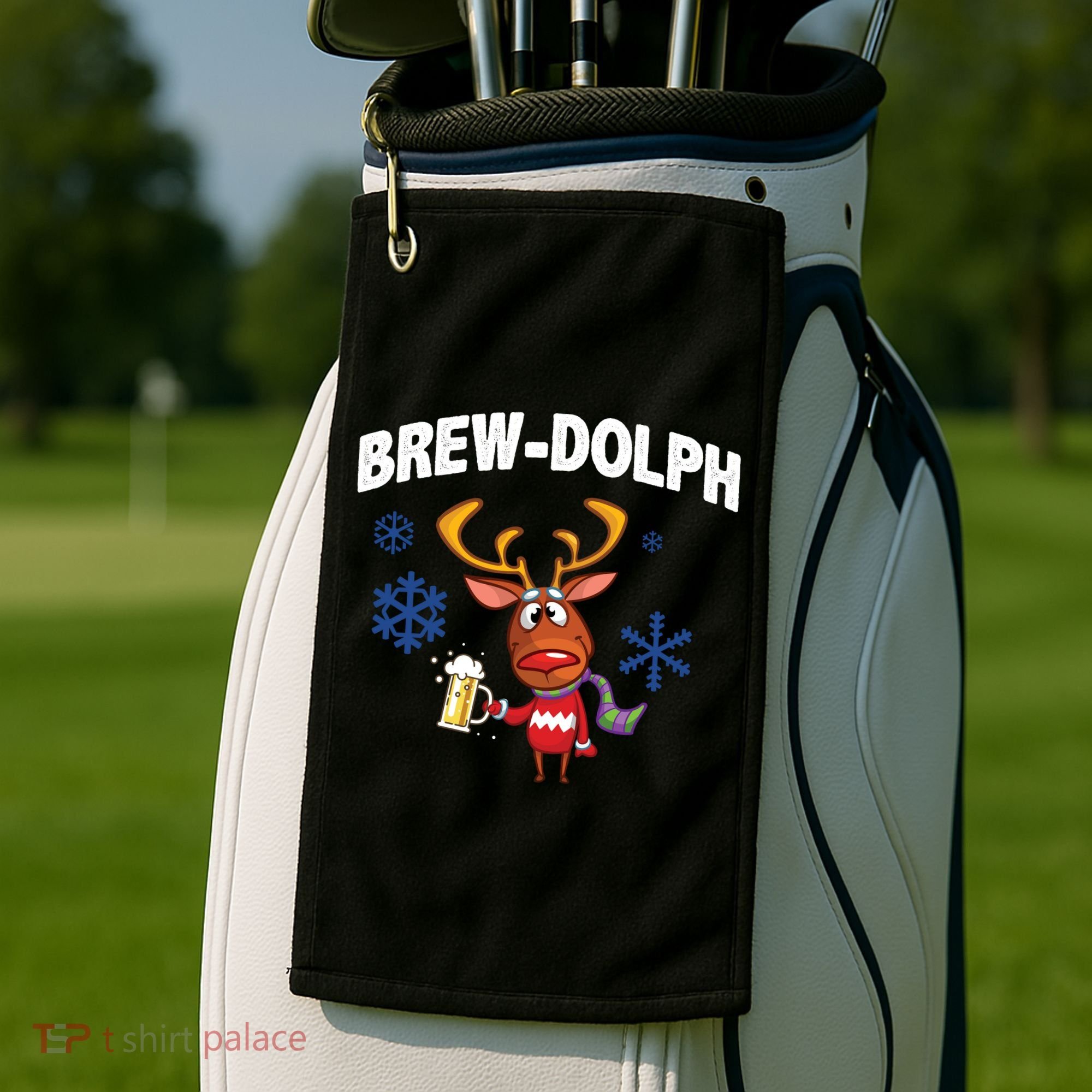 Brew-Dolph Christmas Reindeer Golf Towel