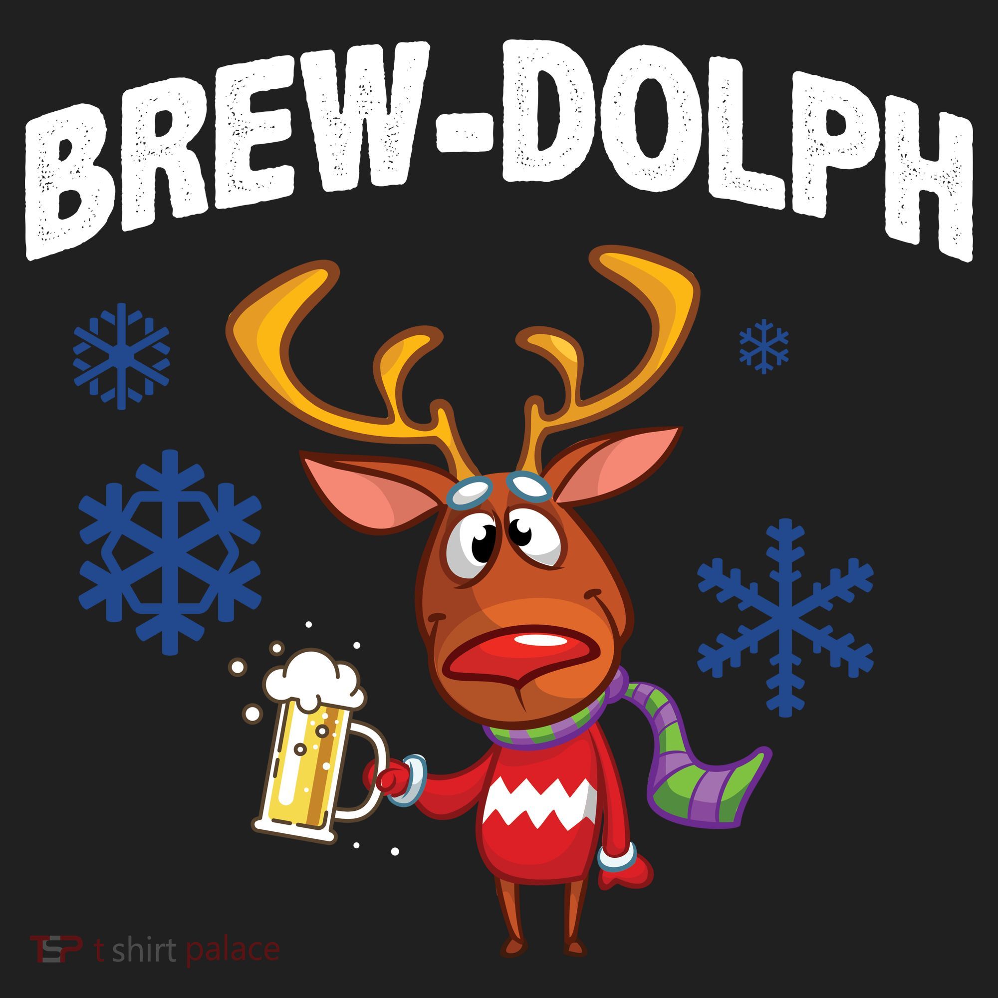 Brew-Dolph Christmas Reindeer Golf Towel