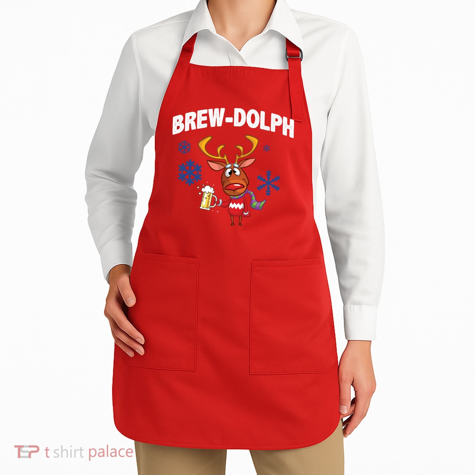 Brew-Dolph Christmas Reindeer Apron