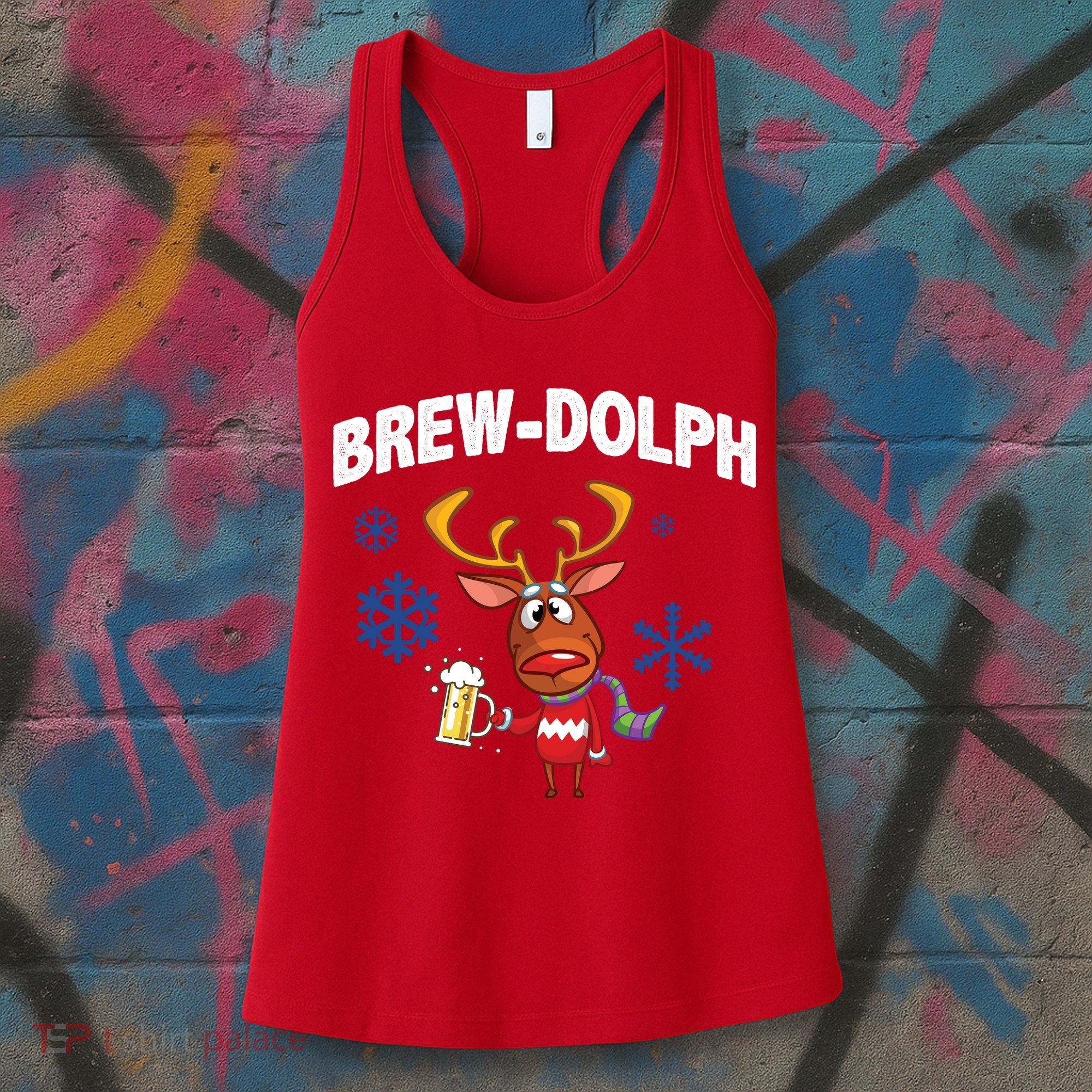 Brew-Dolph Christmas Reindeer Women's Tank Top