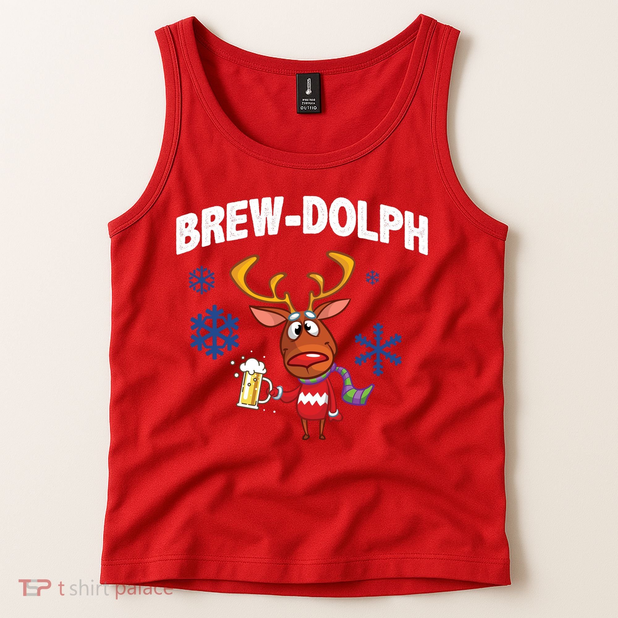 Brew-Dolph Christmas Reindeer Tank Top