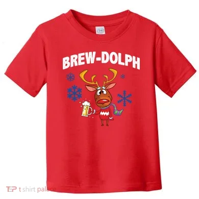 Brew-Dolph Christmas Reindeer Toddler T-Shirt