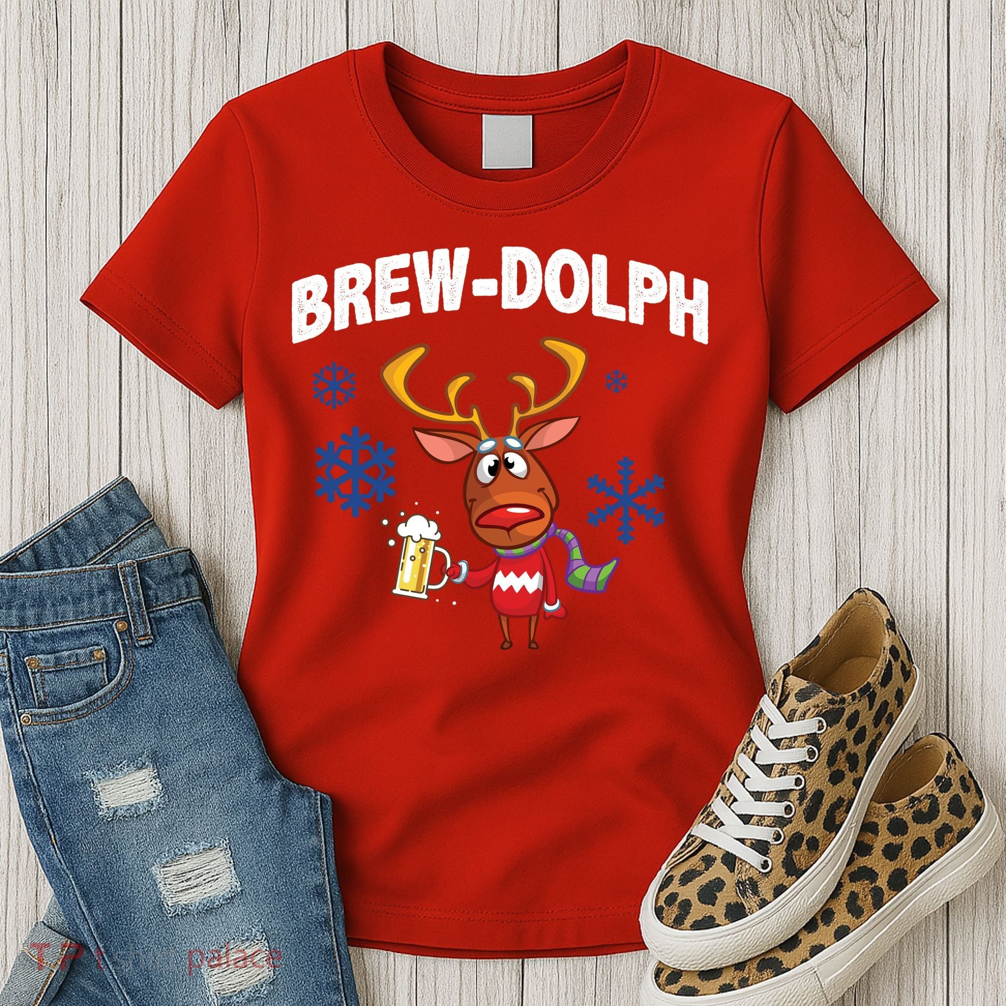 Brew-Dolph Christmas Reindeer Women's T-Shirt