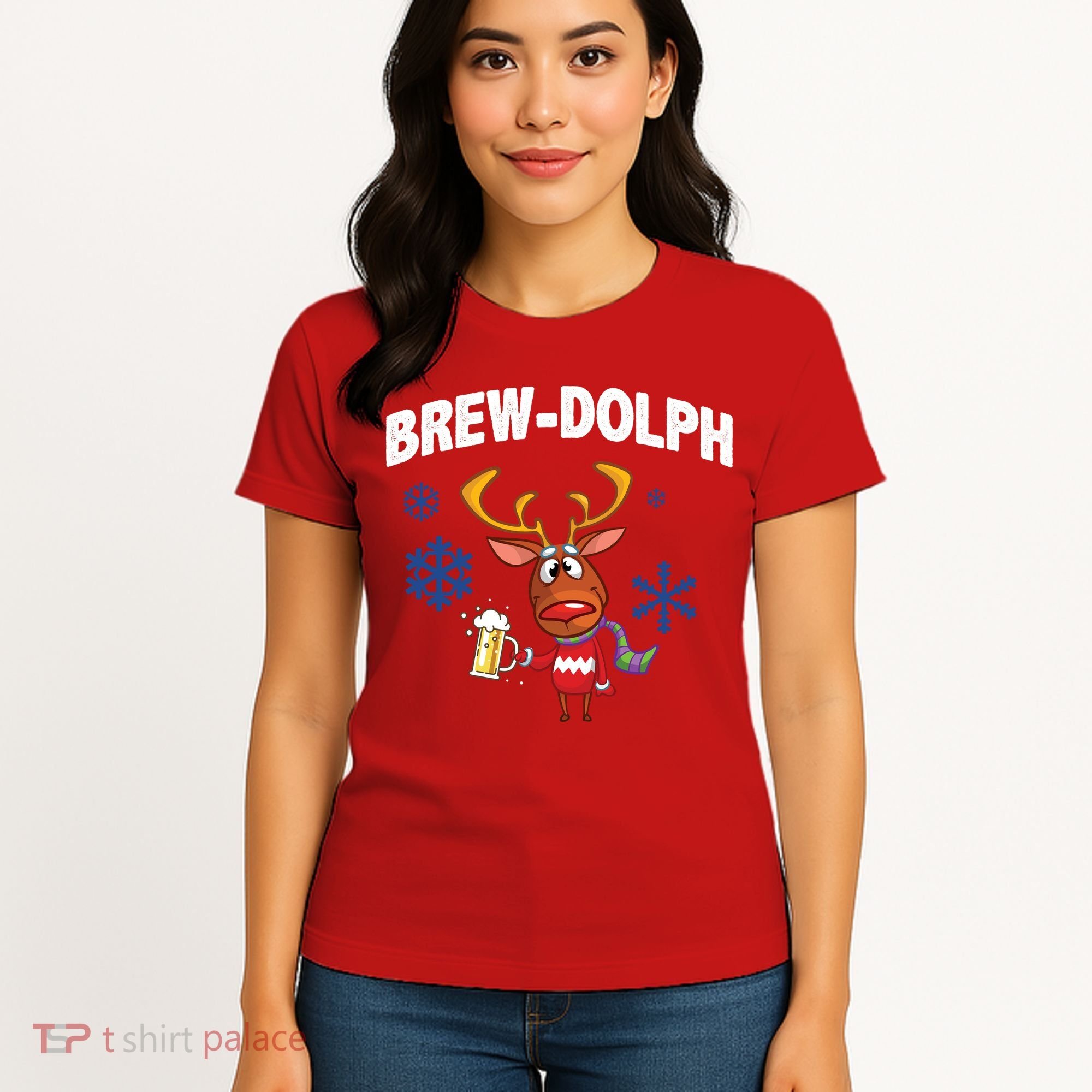 Brew-Dolph Christmas Reindeer Women's T-Shirt