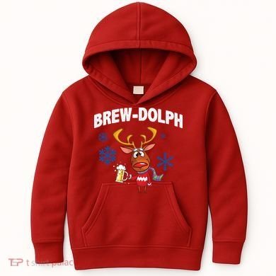 Brew-Dolph Christmas Reindeer Kids Hoodie