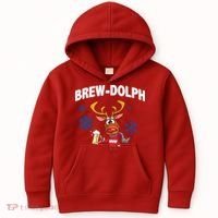Brew-Dolph Christmas Reindeer Kids Hoodie thumb 0
