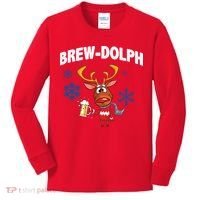 Brew-Dolph Christmas Reindeer Kids Long Sleeve Shirt thumb 0
