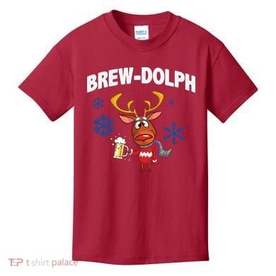 Brew-Dolph Christmas Reindeer Kids T-Shirt