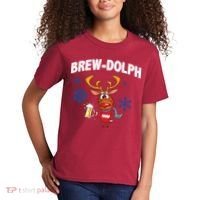 Brew-Dolph Christmas Reindeer Kids T-Shirt thumb 2
