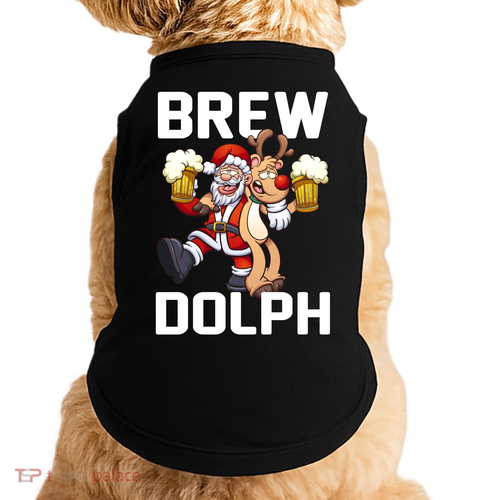 Brew Dolph Red Nose Reindeer Doggie Tank