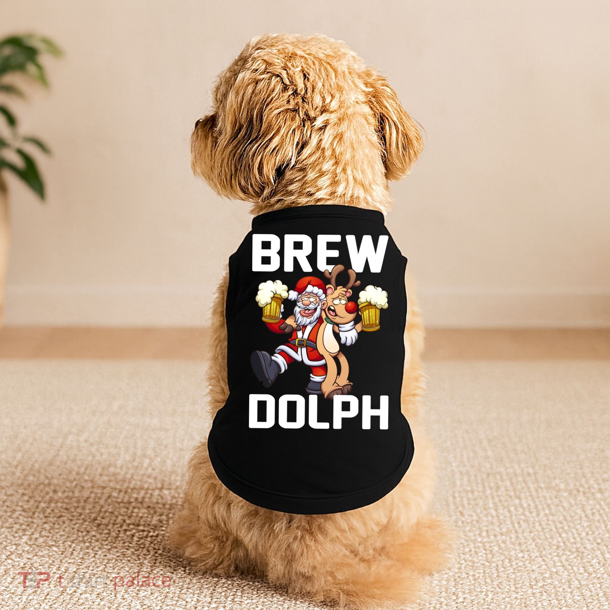 Brew Dolph Red Nose Reindeer Doggie Tank