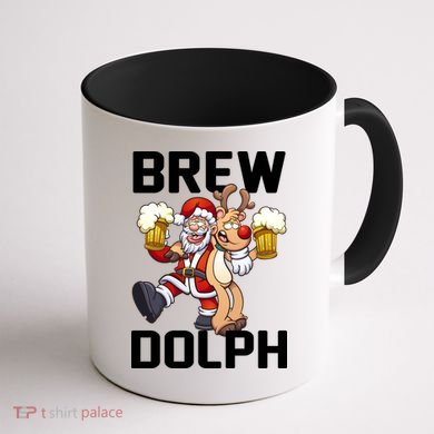 Brew Dolph Red Nose Reindeer Coffee Mug back