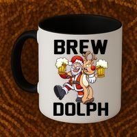 Brew Dolph Red Nose Reindeer Coffee Mug thumb 2