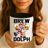 Brew Dolph Red Nose Reindeer Coffee Mug thumb 3