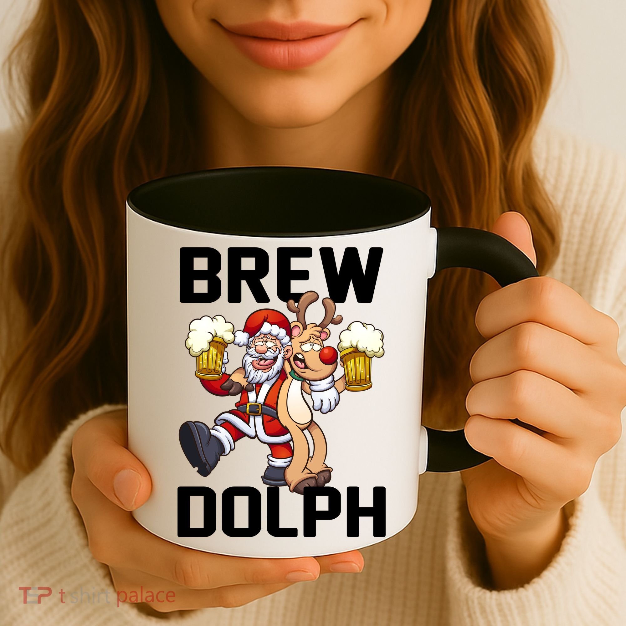 Brew Dolph Red Nose Reindeer Coffee Mug