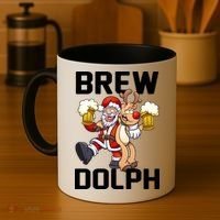 Brew Dolph Red Nose Reindeer Coffee Mug thumb 4
