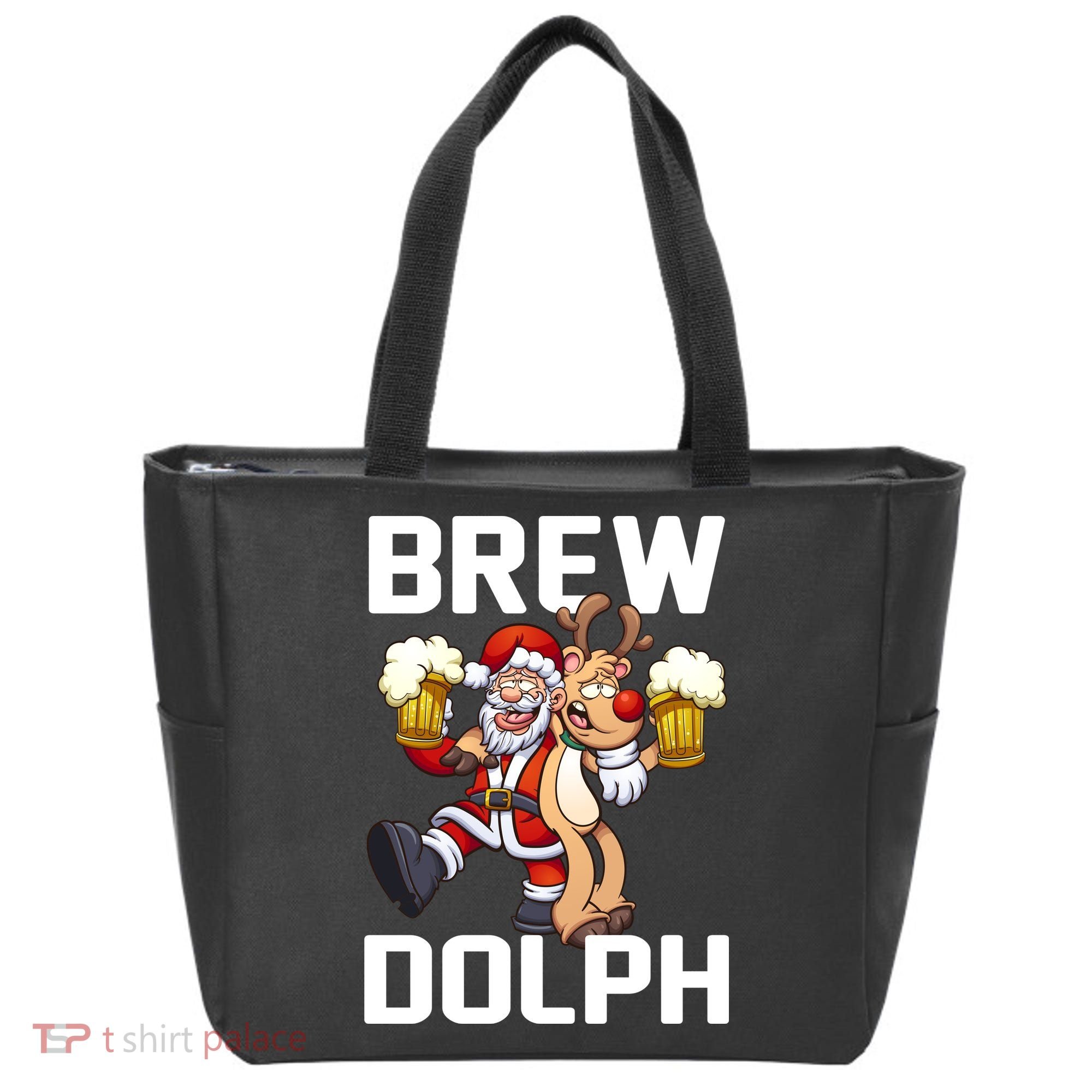 Brew Dolph Red Nose Reindeer Tote Bag