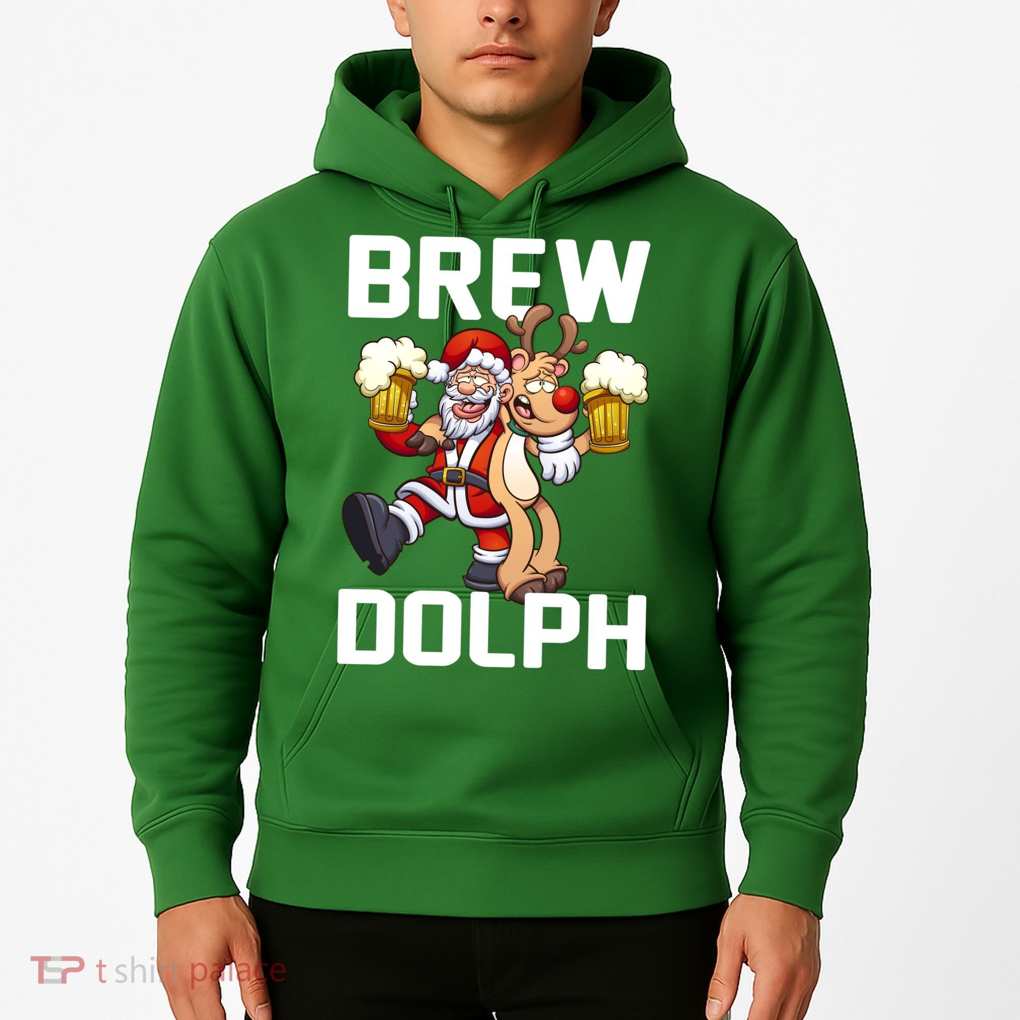 Brew Dolph Red Nose Reindeer Hoodie