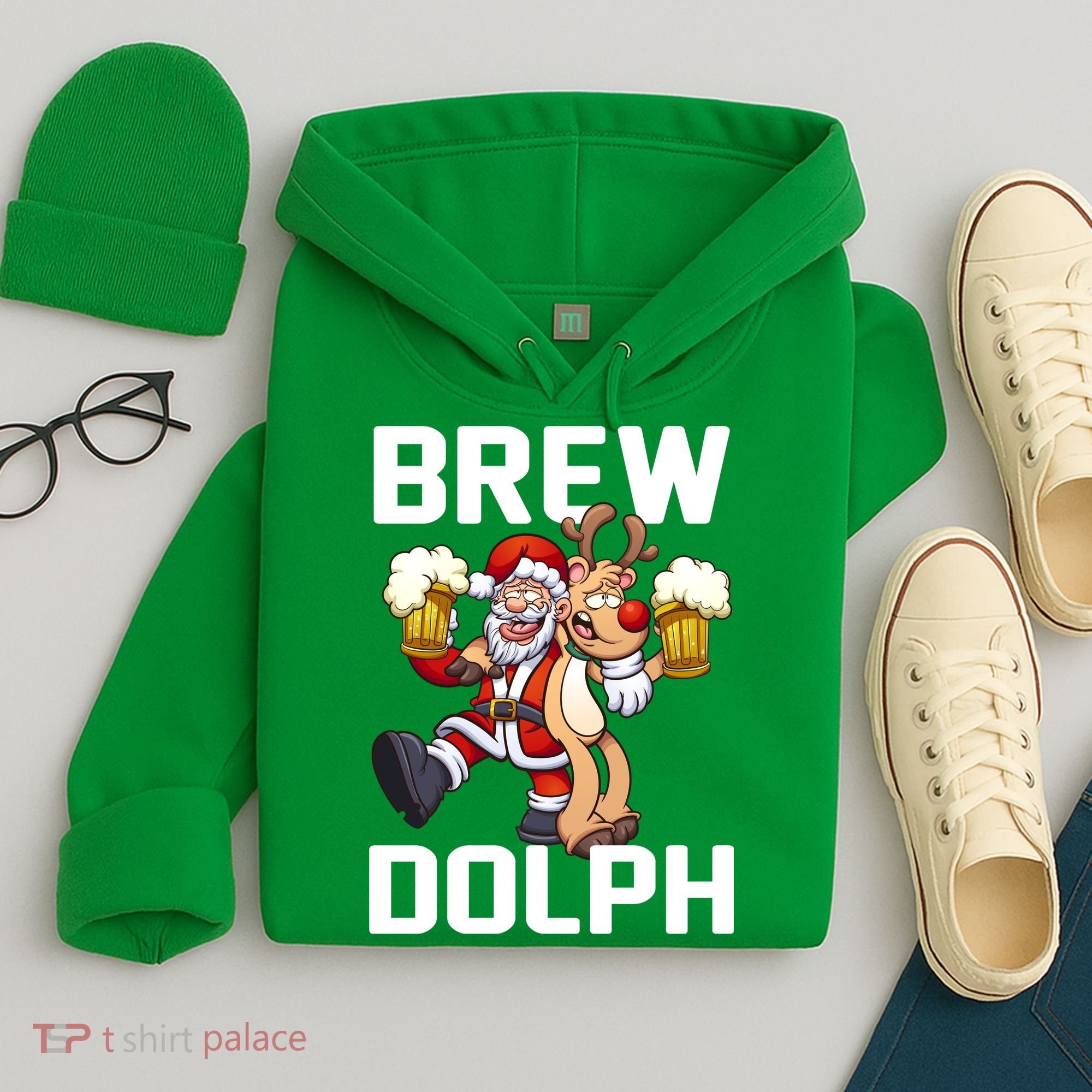 Brew Dolph Red Nose Reindeer Hoodie
