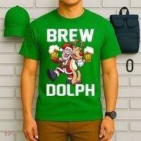 Brew Dolph Red Nose Reindeer T-Shirt thumb 6