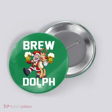 Brew Dolph Red Nose Reindeer Button