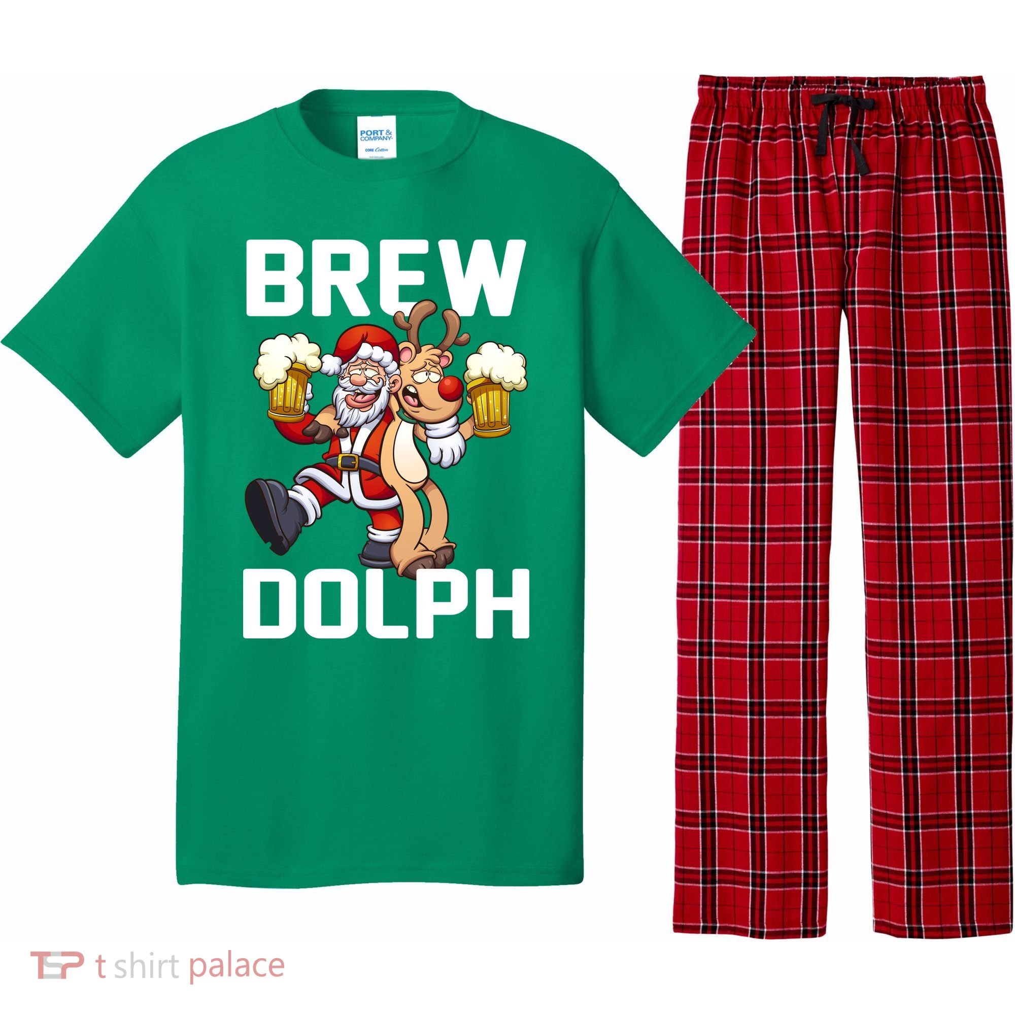 Brew Dolph Red Nose Reindeer Pajama Set