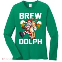 Brew Dolph Red Nose Reindeer Women's Long Sleeve Shirt thumb 0