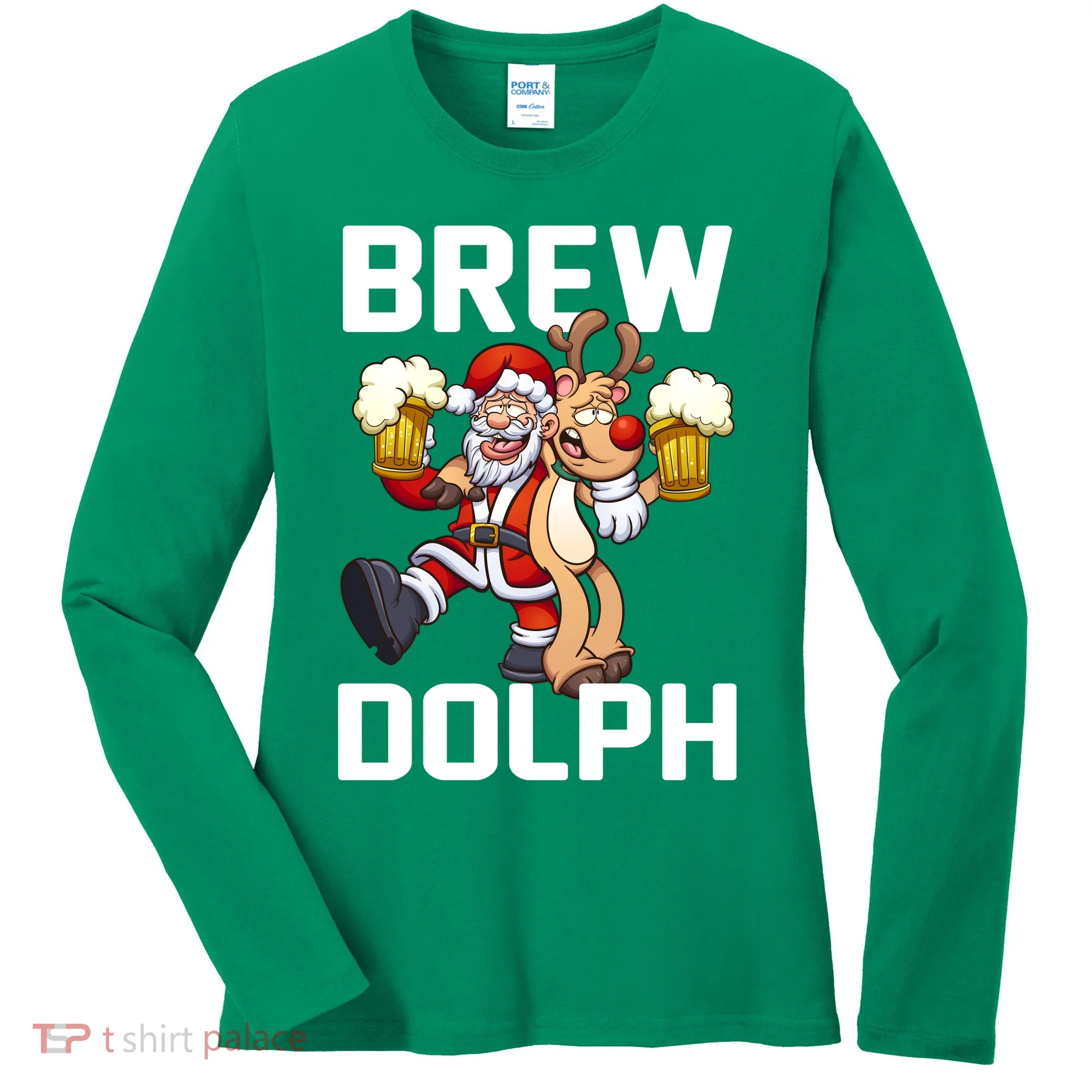 Brew Dolph Red Nose Reindeer Women's Long Sleeve Shirt