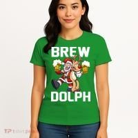 Brew Dolph Red Nose Reindeer Women's T-Shirt thumb 4