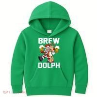 Brew Dolph Red Nose Reindeer Kids Hoodie thumb 0