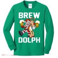 Brew Dolph Red Nose Reindeer Kids Long Sleeve Shirt thumb 0