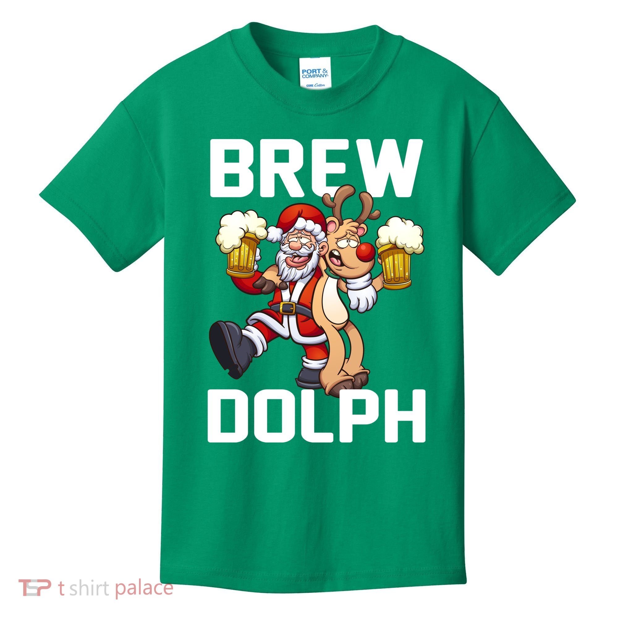 Brew Dolph Red Nose Reindeer Kids T-Shirt